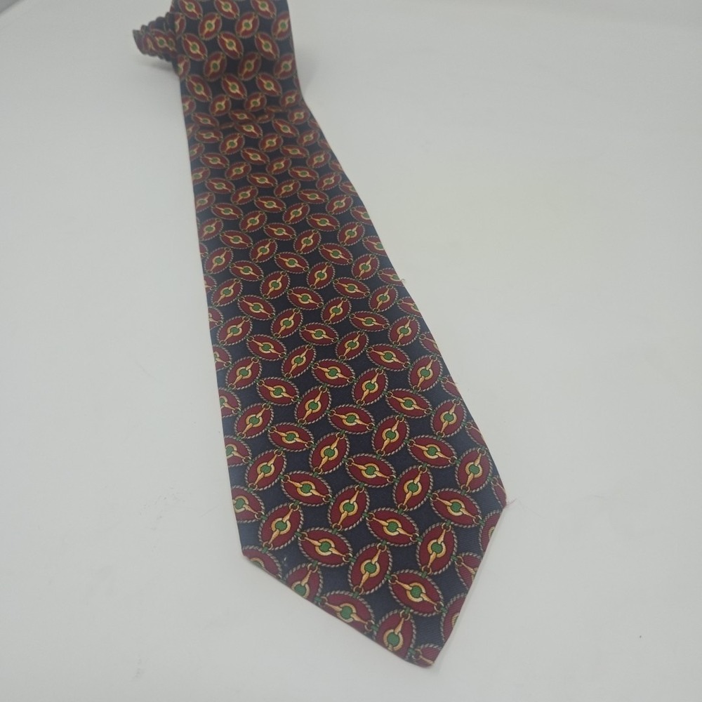 Brooks Brothers Makers - USA MADE‎ - Silk Necktie Tie Blue Red Green 56 X 3 1/2
